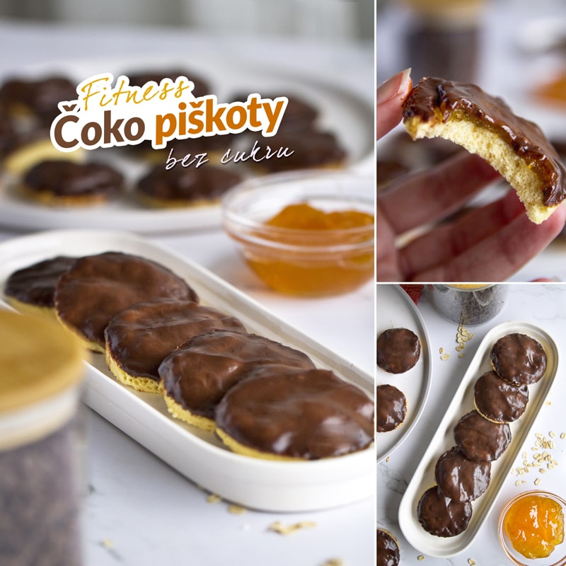 Fit plněné čoko piškoty bez cukru - recept Bajola